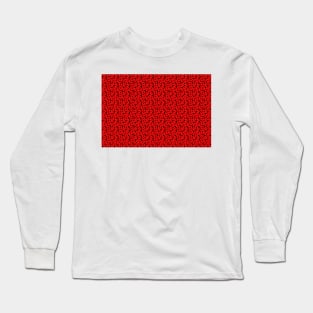 Ladybug style - scarlet red background and black polka dots Long Sleeve T-Shirt